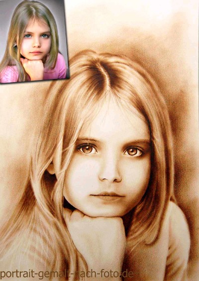 Mädchen gemalt vom Foto