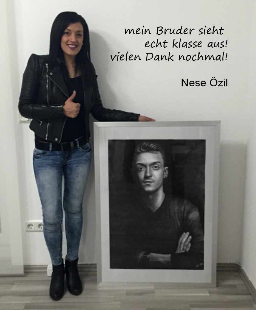 Portrait nach Foto Danksagung Mesut Özil