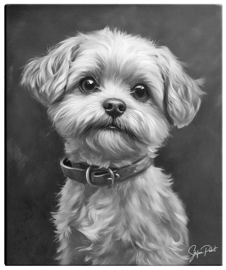 Hundeporträt gemalt nach Foto Stefan Pabst