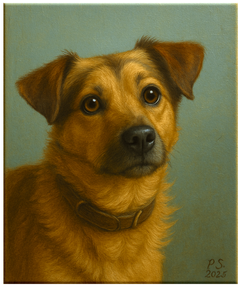 Handgemaltes Ölportrait eines Labradors – Stefan Pabst