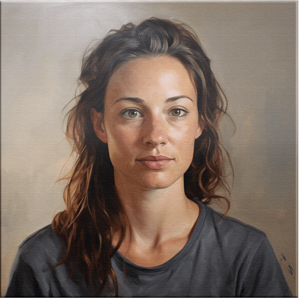 Frauenbild Portrait malen nach Foto Stefan Pabst Porträtmaler