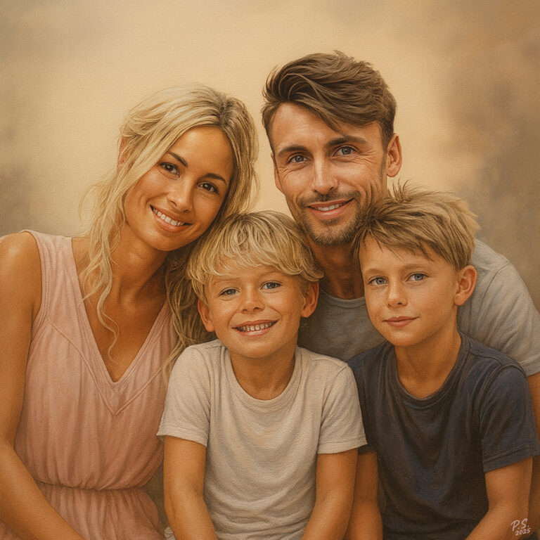 Bild malen lassen Porträt Familienportrait Stefan Pabst bestellen