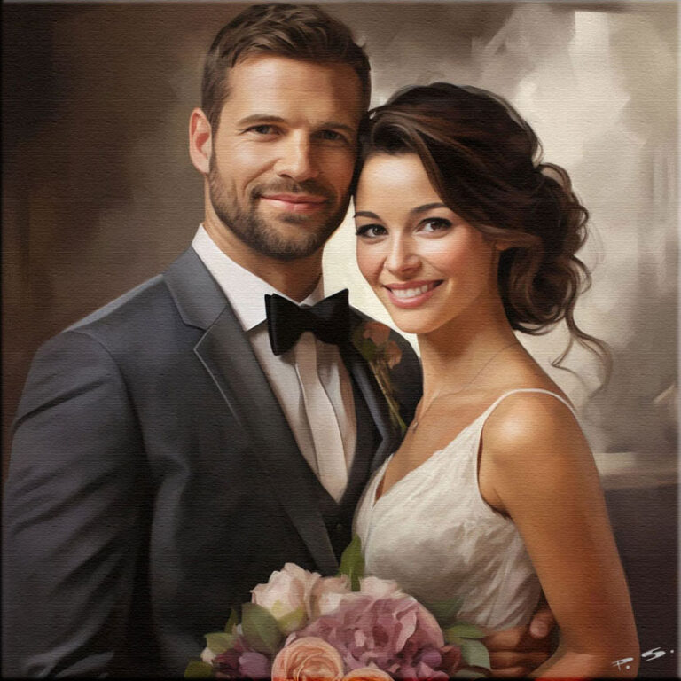 Portrait nach Foto malen lassen Hochzeitsportrait