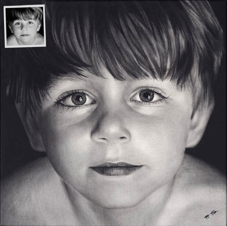 Portrait nach Foto malen lassen Kinderportrait