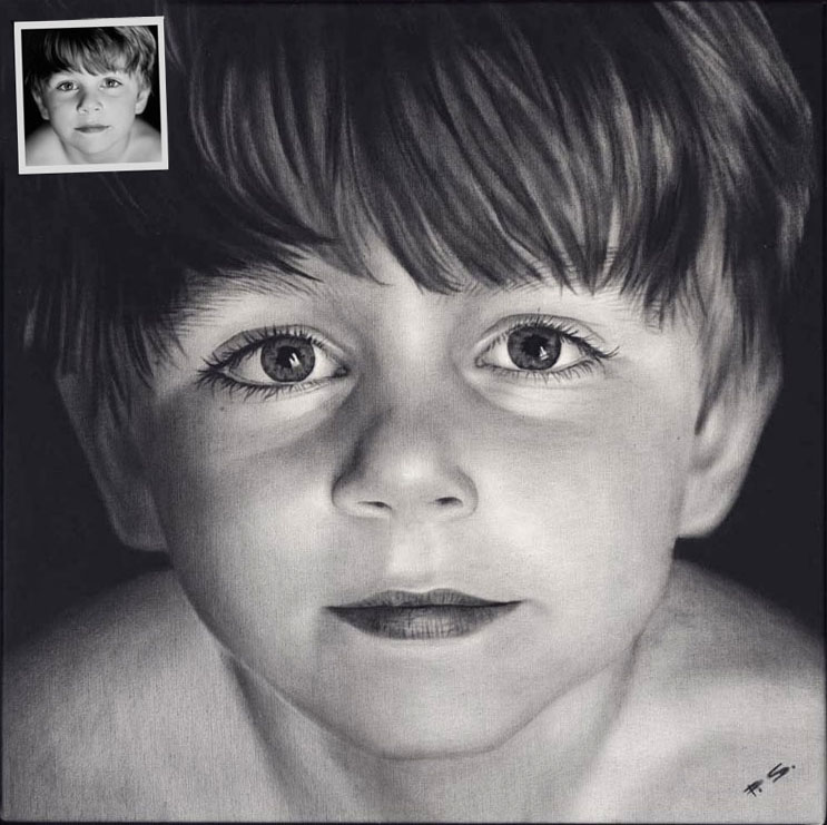 Portrait nach Foto malen lassen Kinderportrait