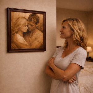 Kundin mit Paarportrait zum Hochzeitstag – Ölporträt nach Foto