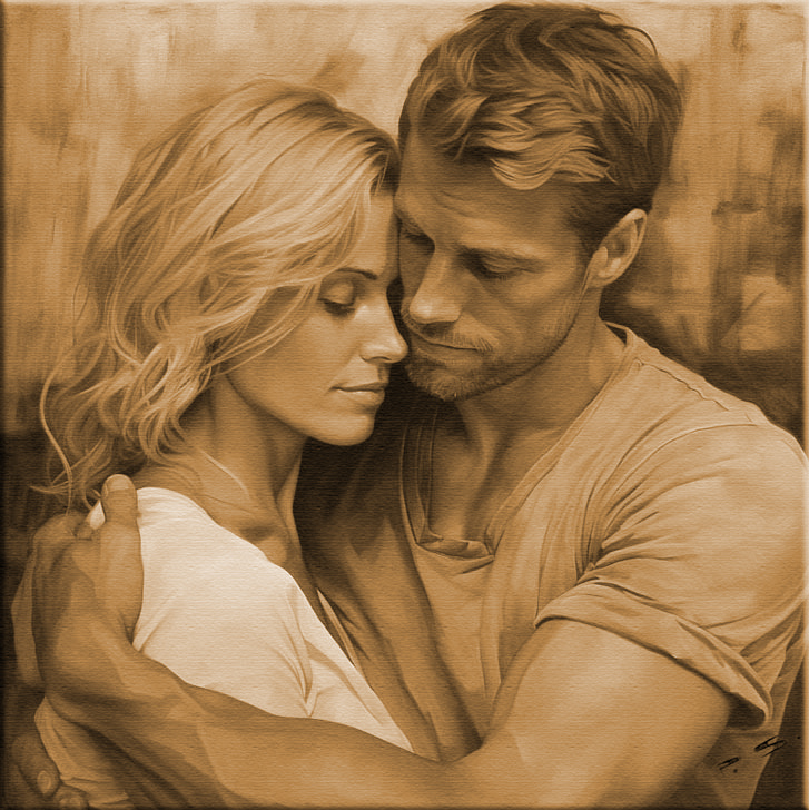 Portrait Paar Sepia malen lassen